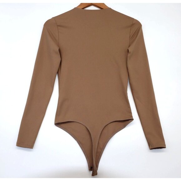 Abercrombie & Fitch Soft  Collection Beige Long-Sleeve Bodysuit Snap Closure S - Picture 7 of 9